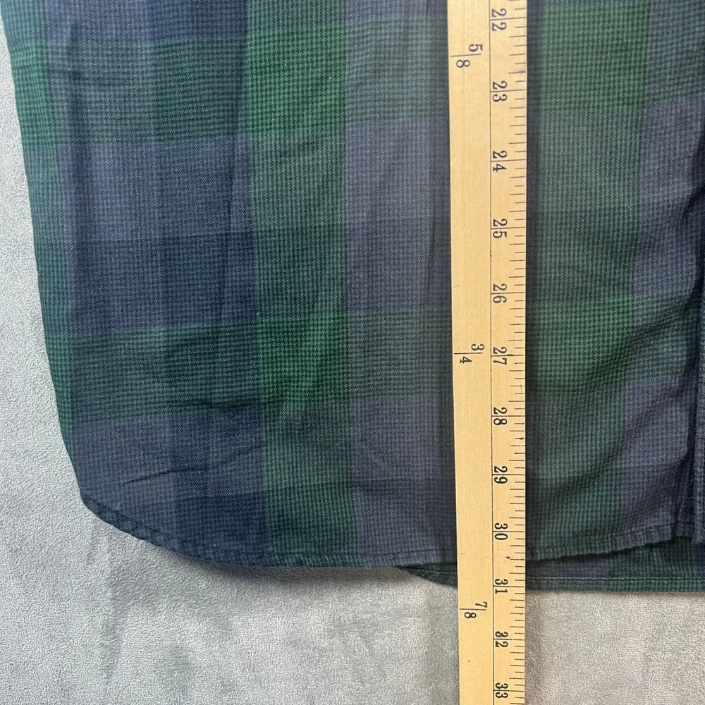 The North Face Flannel Shirt Mens XL Green Blue Plaid Long Sleeve Button Up